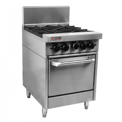 True Heat RCR6-4 4 Burner Range - 4 Open Burners, Oven Under